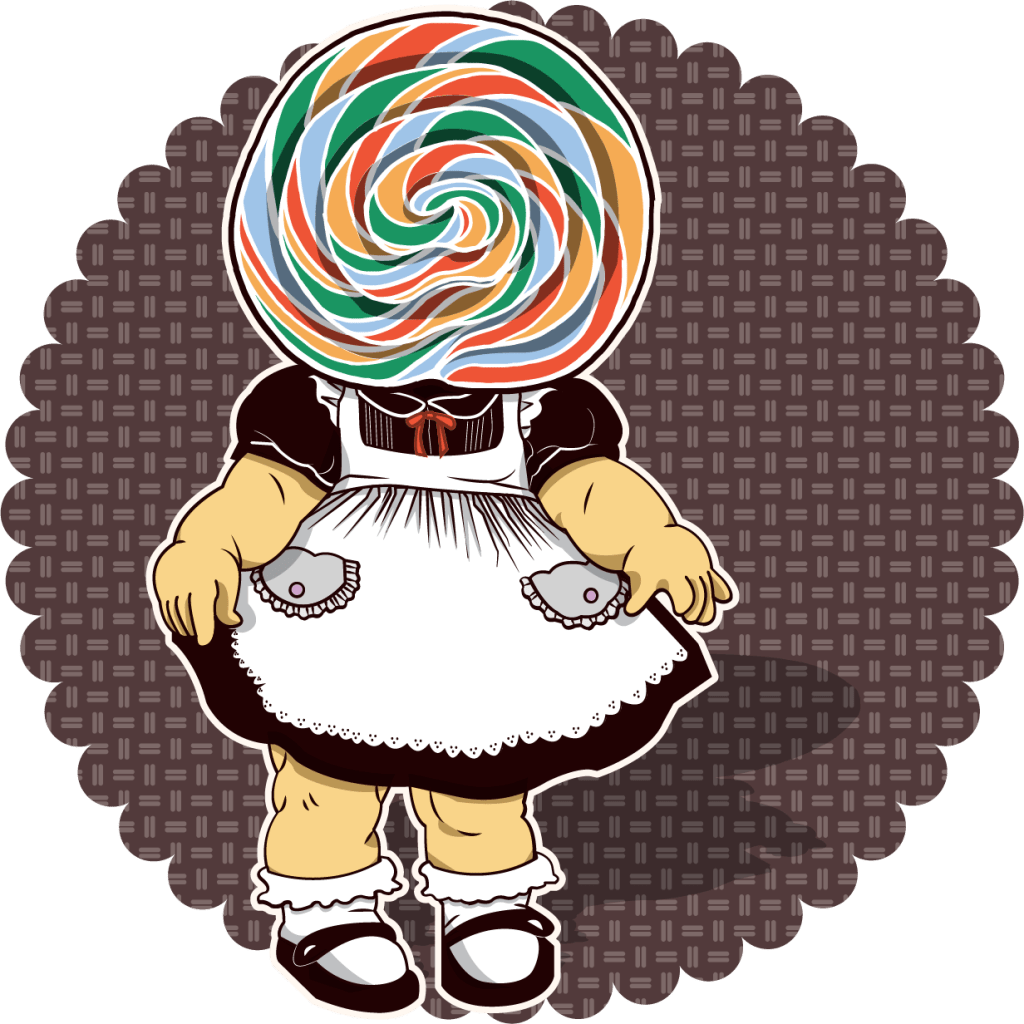Illustration of lollipop gal.